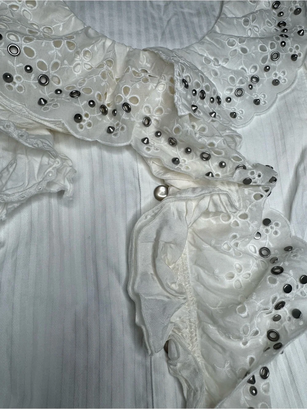 Coach Ruffle Prairie Mini Dress with Studs. - Picture 7 of 7